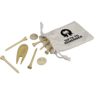 Fa golf tee kszlet, barna