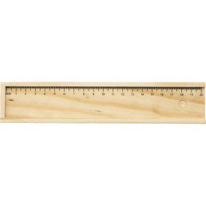 Fa sznesceruza kszlet vonalzs tolltartban, natr