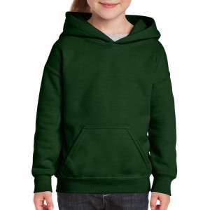 Gildan Heavy kapucnis gyerekpul�ver, Forest Green
